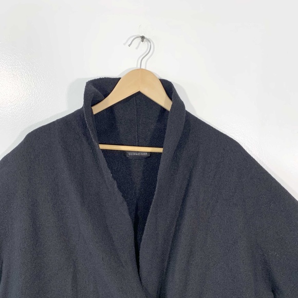 Eileen Fisher Open-Front Boiled Wool Coat with Clip Closure - Picture 4 of 12